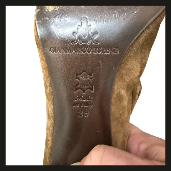 Gianmarco Lorenzi Suede Fringe Over-the-Knee Zipper High Heel Boots Size 39 EUC - Picture 5 of 16